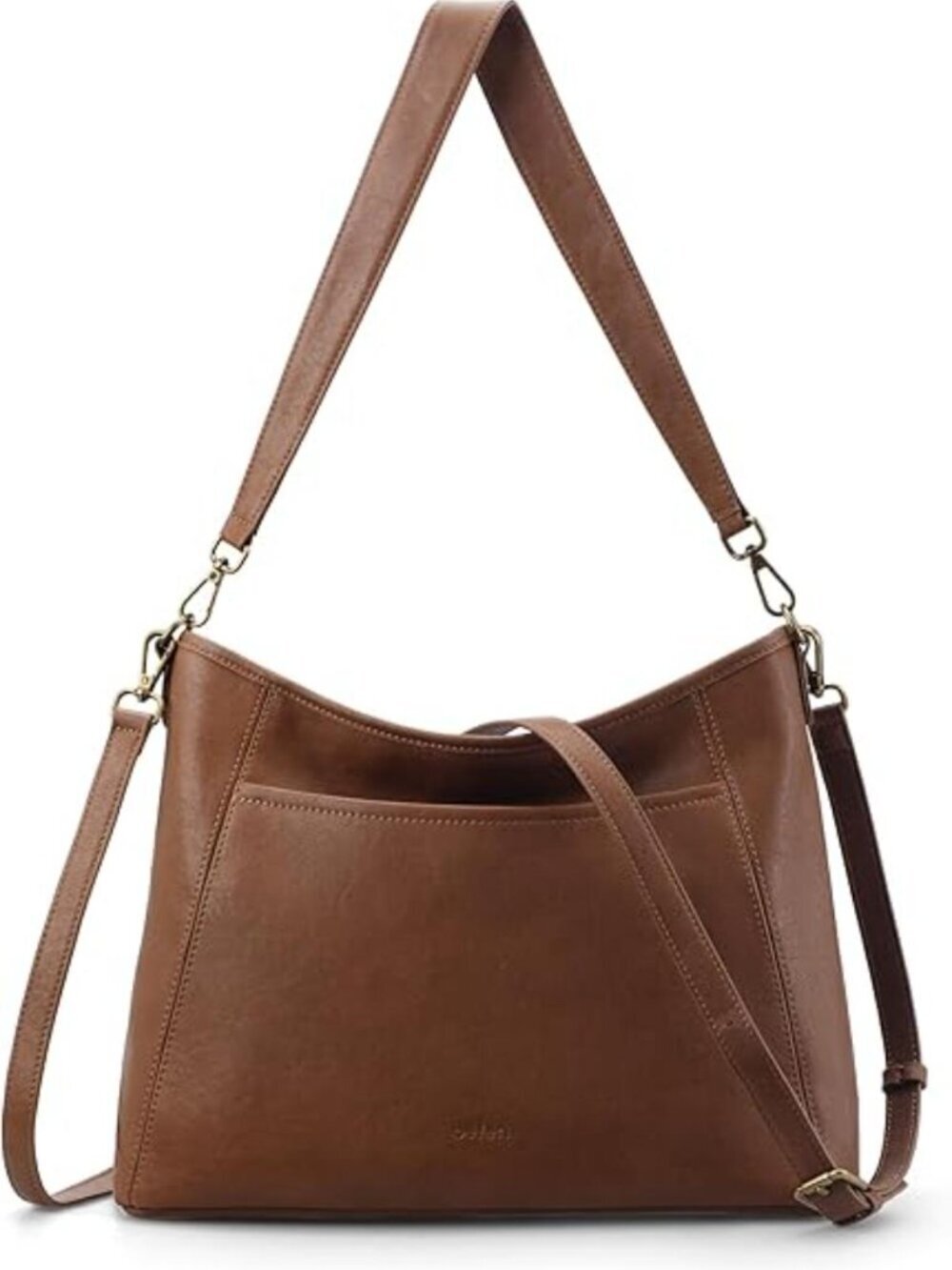 Women's Tan Brown Soft Leather Hobo Cross-body With 2 Detachable Straps Handbags
